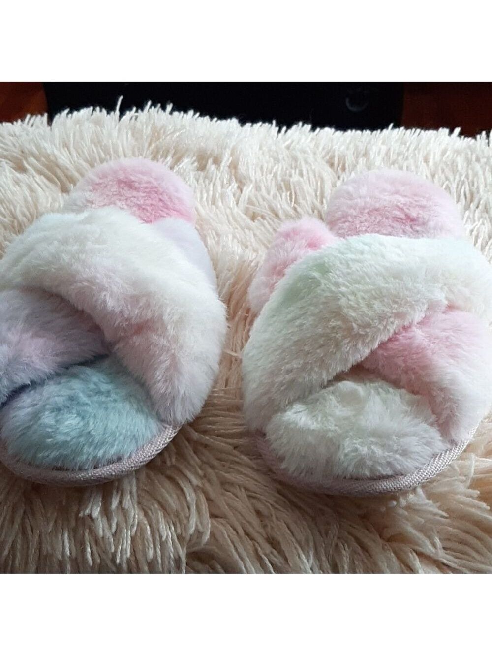 NWOT NCAutumn and Winter New Indoor Warm Cotton Shoes Thickened Open Toe Shoes